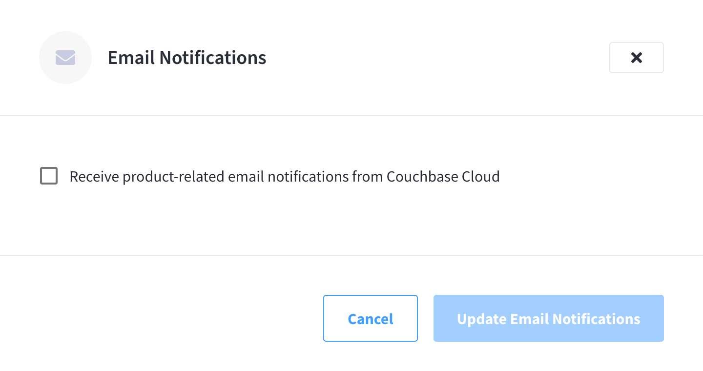 The 'Email Notifications' fly-out menu.